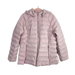 Time And Tru Blush Pink Puffer Jacket With Removable Hood Spring Color Size L